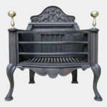 A POLISHED IRON FIREGRATE BY THOMAS ELSLEY