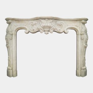 Antique Rococo Louis XV Marble Fireplace