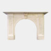 19th Century Arched Statuary White Marble Fireplace