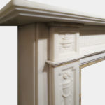 Antique English Fireplace Mantel In Statuary White Marble