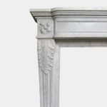 Antique French Louis XVI Style Carved Marble Fireplace