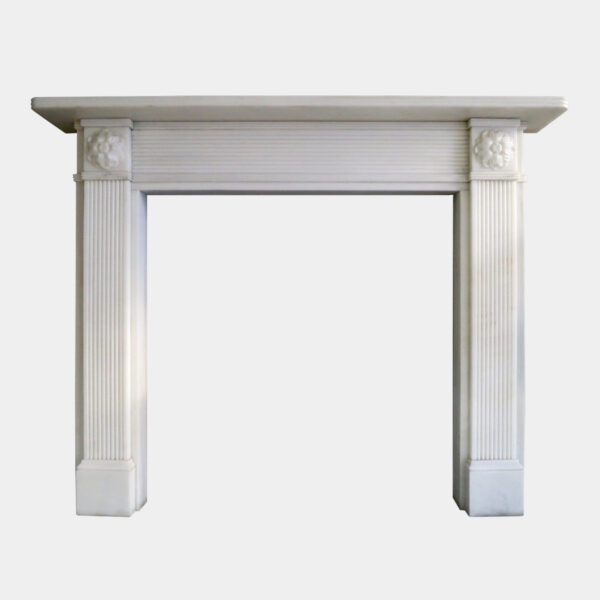 A White Marble Regency Style Fireplace