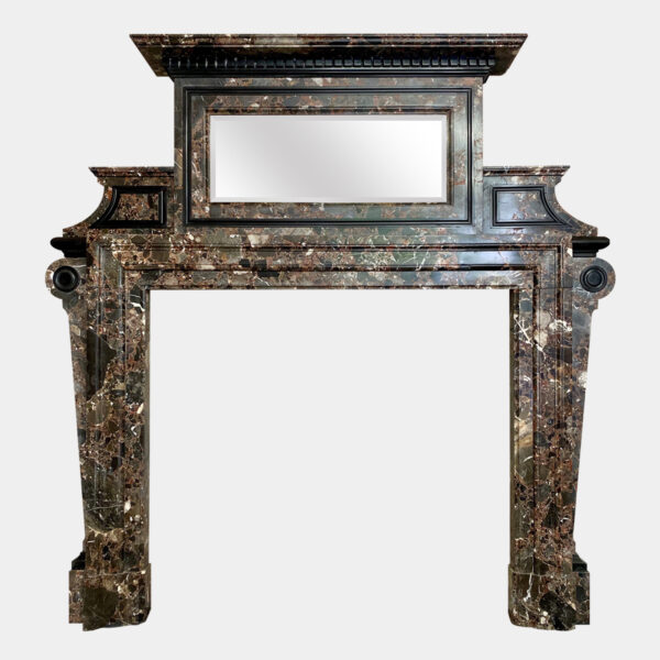 Fireplace Mantel in Marrone Breccia Marble