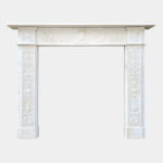 Carved Statuary White Marble Fireplace Mantel