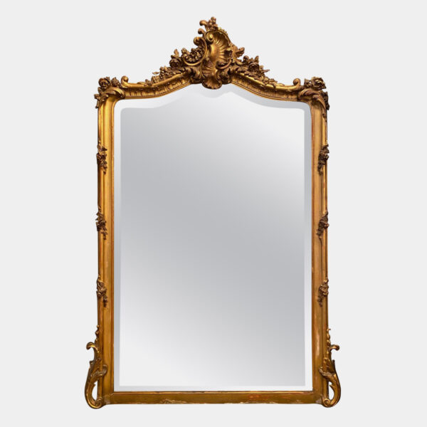 Antique French Gold Gilt Mirror, French Gold Gilt Mirror