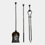 English Burnished Steel Fire Tools