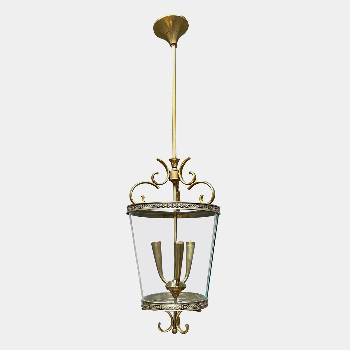 An Italian Brass and Glass Lantern