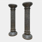 Marble Columns in Black Belgian Fossil Marble