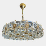 Gilt Brass and Crystal Chandelier