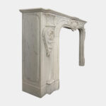 Rococo French Fireplace In Statuary White Marble