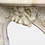 White Marble Baroque Style Fireplace