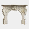 White Marble Baroque Style Fireplace