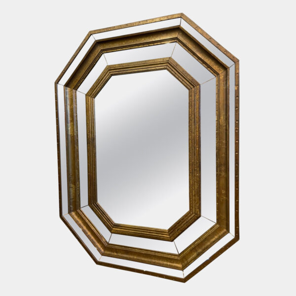 Panelled Brass Framed Mirror