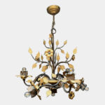 Iron and Gold Gilt Chandelier