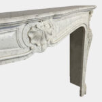 French Louis XV Carrara Marble Fireplace