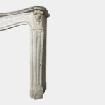 French Louis XV Carrara Marble Fireplace