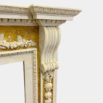 White and Siena Marble Fireplace
