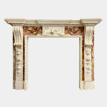 Jasper and White Marble Fireplace