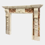 Jasper and White Marble Fireplace