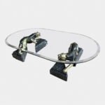 Brass and Marble Panther Coffee Table
