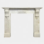 Victorian Antique White Marble Fireplace