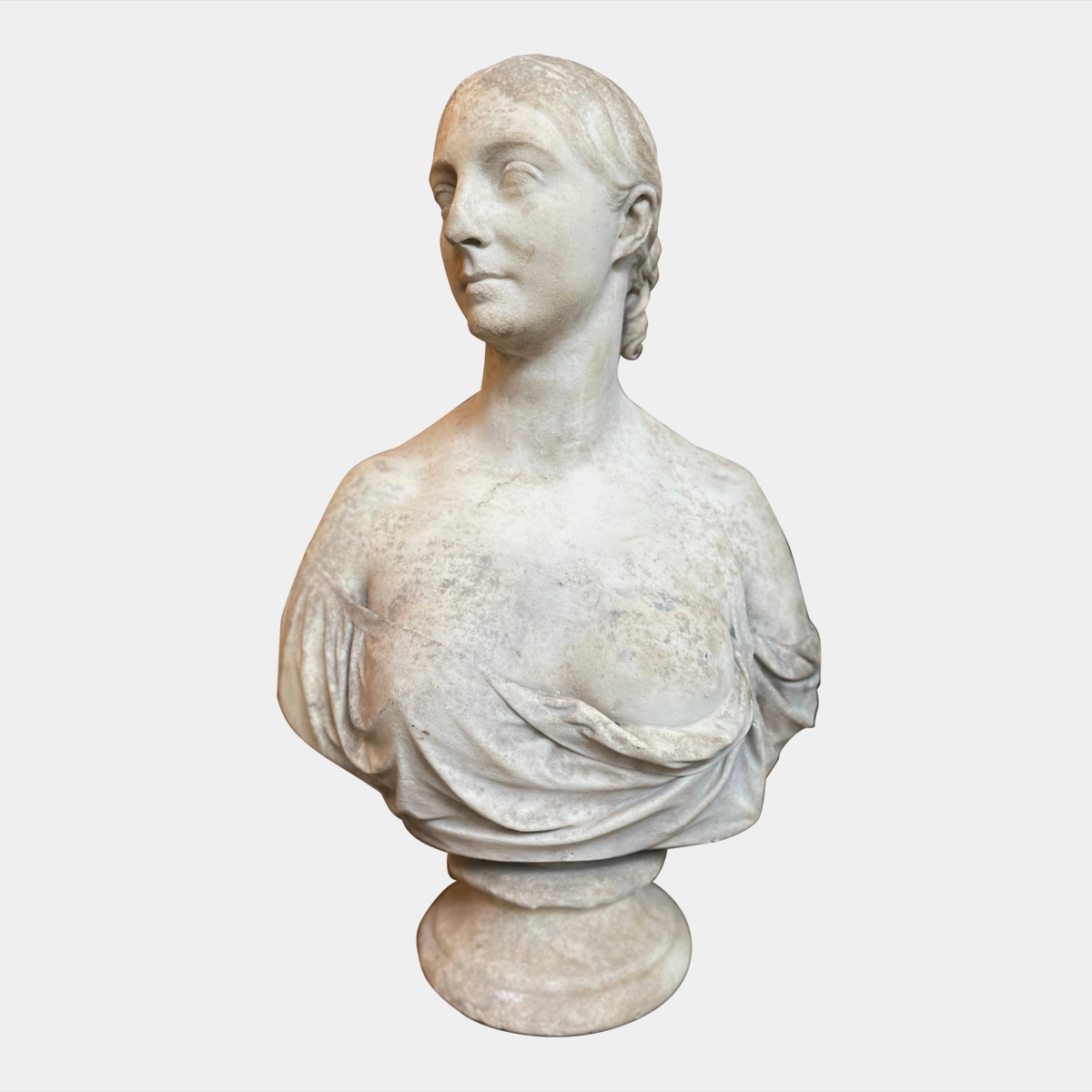A 19th Century Classical Statuary Marble Bust Of A Female