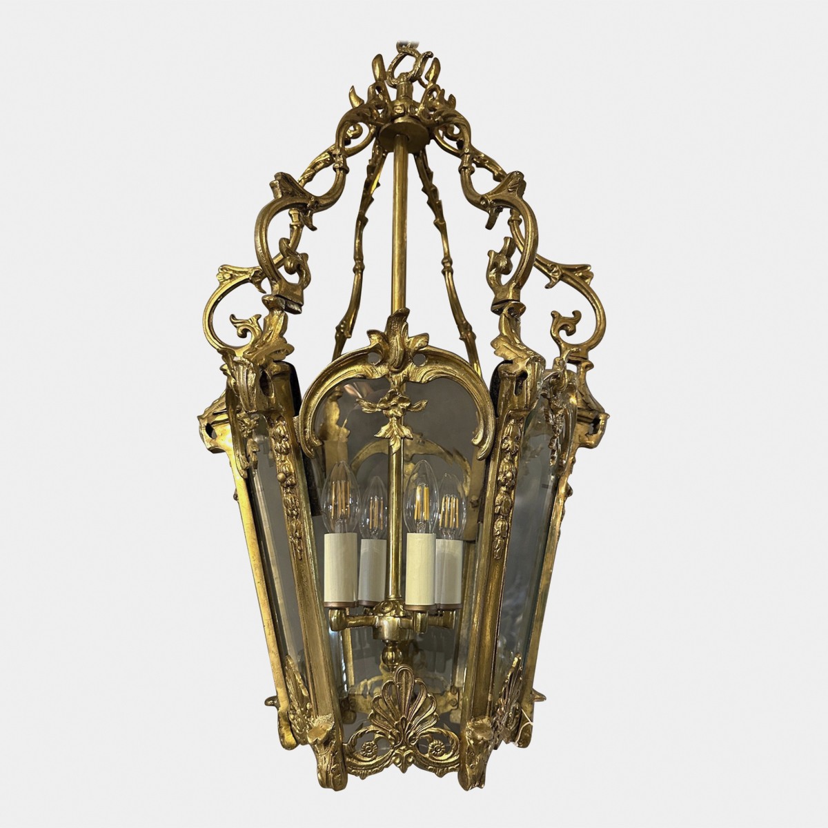 An Antique French Gilt Bronze Louis XV Style Rococo Lantern