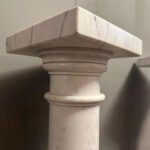 An Antique Pair Of White Carrara Marble Pedestals - Image 3