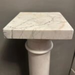 An Antique Pair Of White Carrara Marble Pedestals - Image 5