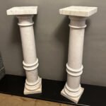 An Antique Pair Of White Carrara Marble Pedestals - Image 6