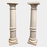 An Antique Pair Of White Carrara Marble Pedestals