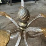 A Large Circular Gold And Silver Gilt Wrought Iron Coffee or Cocktail Table - Image 2