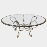 A Large Circular Gold And Silver Gilt Wrought Iron Coffee or Cocktail Table - Image 8