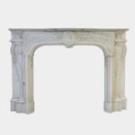 A French Louis XIV Style Antique Statuary White Marble Fireplace - Image 11