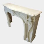 A French Louis XIV Style Antique Statuary White Marble Fireplace - Image 14