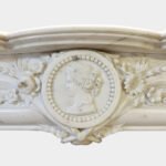 A French Louis XIV Style Antique Statuary White Marble Fireplace - Image 6