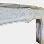 A French Louis XIV Style Antique Statuary White Marble Fireplace - Image 12