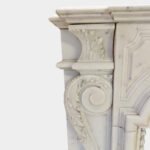 A French Louis XIV Style Antique Statuary White Marble Fireplace - Image 7