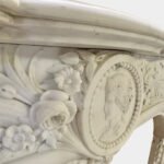 A French Louis XIV Style Antique Statuary White Marble Fireplace - Image 2