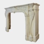 A French Louis XIV Style Antique Statuary White Marble Fireplace - Image 4