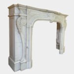 A French Louis XIV Style Antique Statuary White Marble Fireplace - Image 3