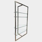 A Large Chrome Adjustable Glass Shelved Corner/ Display Etagere By Peter Ghyczy