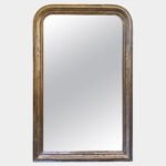 An Antique French Louis Philippe Silver Gilt Domed Topped Mirror