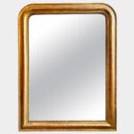A large Louis Philippe Gold Gilt Domed Topped Antique French Mirror