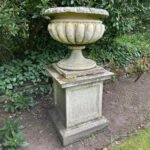A Very large And Substantial English Stone Urn And Pedestal - Image 5