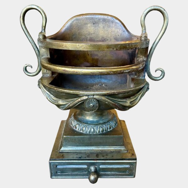 A Large Regency Urn Fire Grate/Basket In Bronze Finish