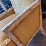 A Pair Of Mid Century French Parchment And Velvet Cord Lounge Armchairs - Image 5