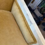 A Pair Of Mid Century French Parchment And Velvet Cord Lounge Armchairs - Image 7