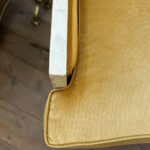 A Pair Of Mid Century French Parchment And Velvet Cord Lounge Armchairs - Image 6