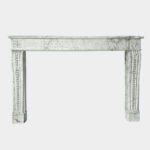 A large French Antique Louis XVI Period Calacatta Marble Fireplace